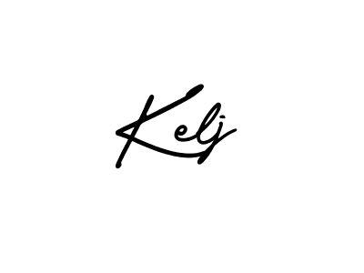 How to make Kelj name signature. Use AmerikaSignatureDemo-Regular style for creating short signs online. This is the latest handwritten sign. Kelj signature style 3 images and pictures png