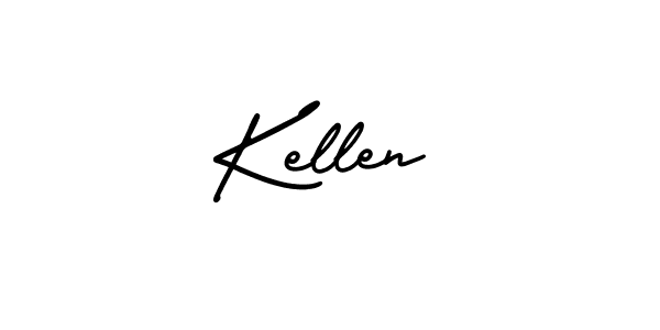 Kellen stylish signature style. Best Handwritten Sign (AmerikaSignatureDemo-Regular) for my name. Handwritten Signature Collection Ideas for my name Kellen. Kellen signature style 3 images and pictures png