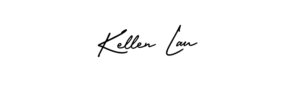 Kellen Lau stylish signature style. Best Handwritten Sign (AmerikaSignatureDemo-Regular) for my name. Handwritten Signature Collection Ideas for my name Kellen Lau. Kellen Lau signature style 3 images and pictures png