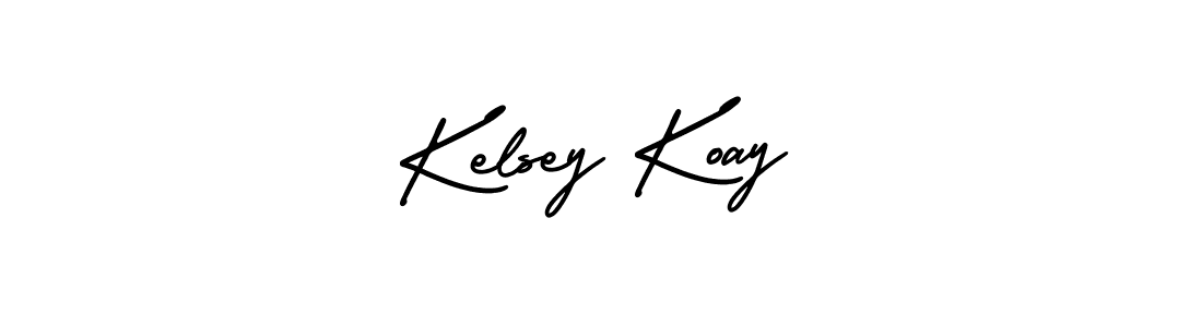 How to make Kelsey Koay name signature. Use AmerikaSignatureDemo-Regular style for creating short signs online. This is the latest handwritten sign. Kelsey Koay signature style 3 images and pictures png