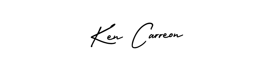 The best way (AmerikaSignatureDemo-Regular) to make a short signature is to pick only two or three words in your name. The name Ken Carreon include a total of six letters. For converting this name. Ken Carreon signature style 3 images and pictures png