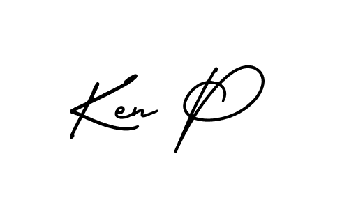 How to make Ken P signature? AmerikaSignatureDemo-Regular is a professional autograph style. Create handwritten signature for Ken P name. Ken P signature style 3 images and pictures png