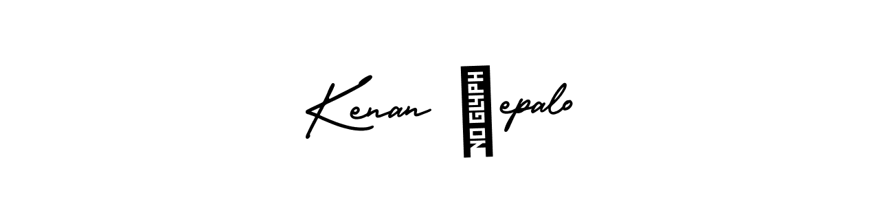 You should practise on your own different ways (AmerikaSignatureDemo-Regular) to write your name (Kenan Ćepalo) in signature. don't let someone else do it for you. Kenan Ćepalo signature style 3 images and pictures png