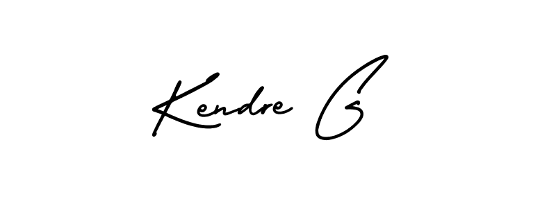 The best way (AmerikaSignatureDemo-Regular) to make a short signature is to pick only two or three words in your name. The name Kendre G include a total of six letters. For converting this name. Kendre G signature style 3 images and pictures png