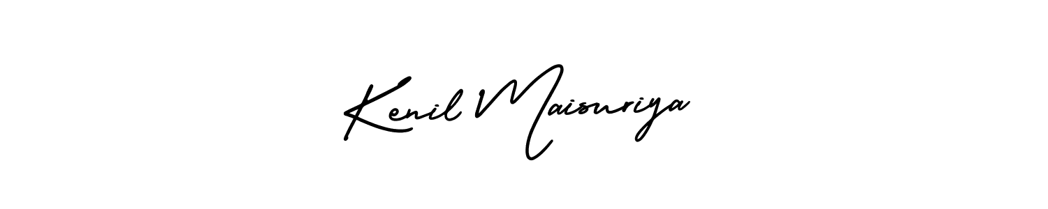 if you are searching for the best signature style for your name Kenil Maisuriya. so please give up your signature search. here we have designed multiple signature styles  using AmerikaSignatureDemo-Regular. Kenil Maisuriya signature style 3 images and pictures png