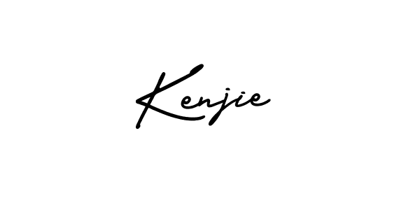 Kenjie stylish signature style. Best Handwritten Sign (AmerikaSignatureDemo-Regular) for my name. Handwritten Signature Collection Ideas for my name Kenjie. Kenjie signature style 3 images and pictures png