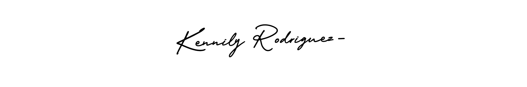Design your own signature with our free online signature maker. With this signature software, you can create a handwritten (AmerikaSignatureDemo-Regular) signature for name Kennily Rodriguez-. Kennily Rodriguez- signature style 3 images and pictures png