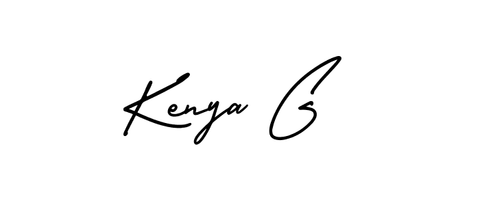 Use a signature maker to create a handwritten signature online. With this signature software, you can design (AmerikaSignatureDemo-Regular) your own signature for name Kenya G. Kenya G signature style 3 images and pictures png
