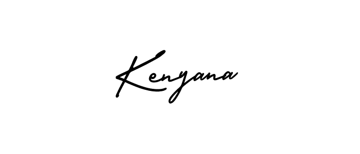 Use a signature maker to create a handwritten signature online. With this signature software, you can design (AmerikaSignatureDemo-Regular) your own signature for name Kenyana. Kenyana signature style 3 images and pictures png
