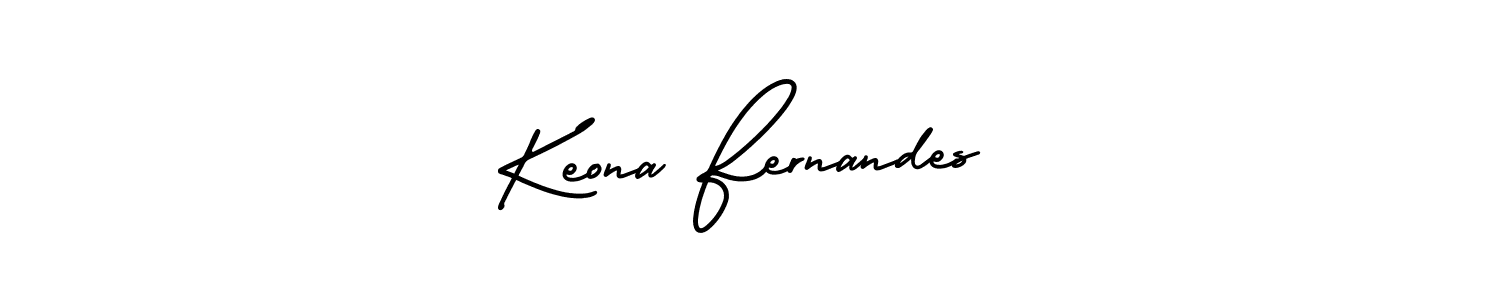The best way (AmerikaSignatureDemo-Regular) to make a short signature is to pick only two or three words in your name. The name Keona Fernandes include a total of six letters. For converting this name. Keona Fernandes signature style 3 images and pictures png