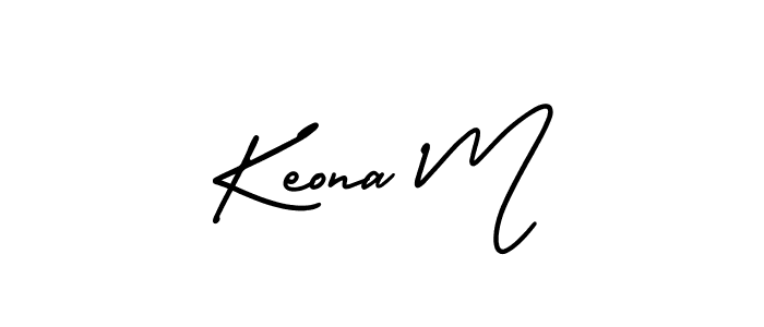 How to make Keona M signature? AmerikaSignatureDemo-Regular is a professional autograph style. Create handwritten signature for Keona M name. Keona M signature style 3 images and pictures png