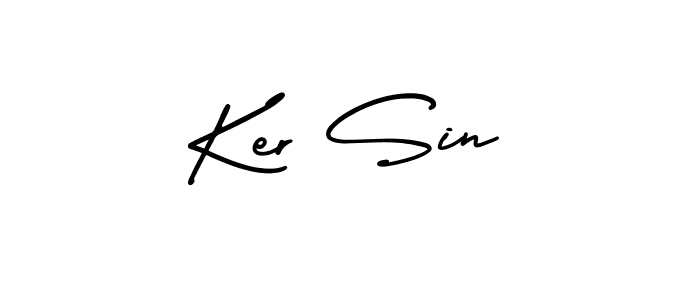 Ker Sin stylish signature style. Best Handwritten Sign (AmerikaSignatureDemo-Regular) for my name. Handwritten Signature Collection Ideas for my name Ker Sin. Ker Sin signature style 3 images and pictures png