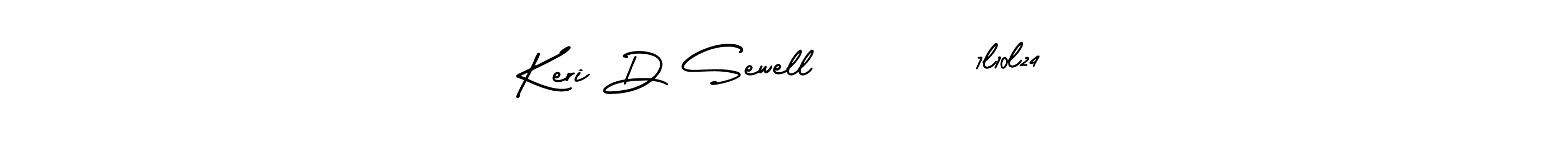 The best way (AmerikaSignatureDemo-Regular) to make a short signature is to pick only two or three words in your name. The name Keri D Sewell        7l10l24 include a total of six letters. For converting this name. Keri D Sewell        7l10l24 signature style 3 images and pictures png