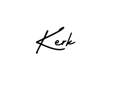 The best way (AmerikaSignatureDemo-Regular) to make a short signature is to pick only two or three words in your name. The name Kerk include a total of six letters. For converting this name. Kerk signature style 3 images and pictures png