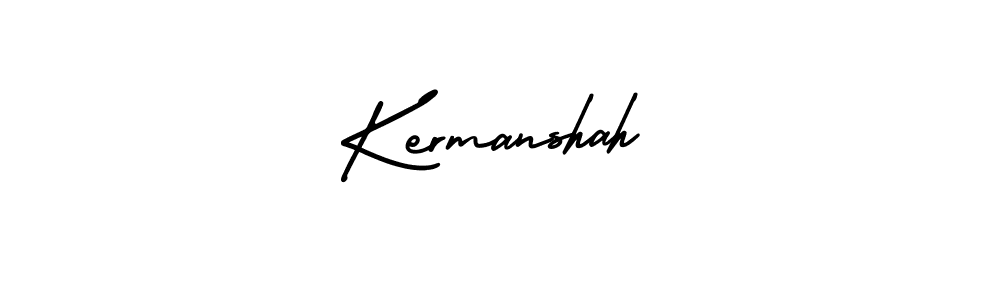 You should practise on your own different ways (AmerikaSignatureDemo-Regular) to write your name (Kermanshah) in signature. don't let someone else do it for you. Kermanshah signature style 3 images and pictures png