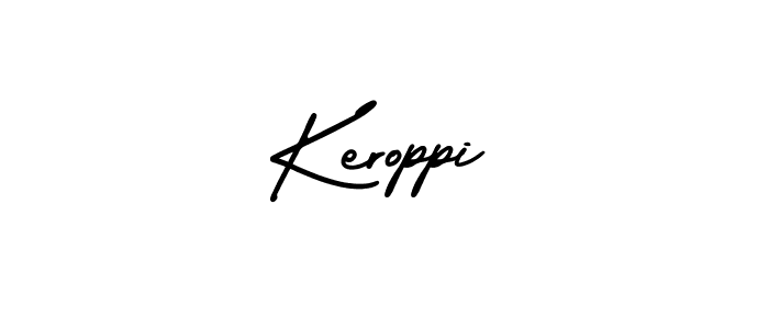 How to Draw Keroppi signature style? AmerikaSignatureDemo-Regular is a latest design signature styles for name Keroppi. Keroppi signature style 3 images and pictures png