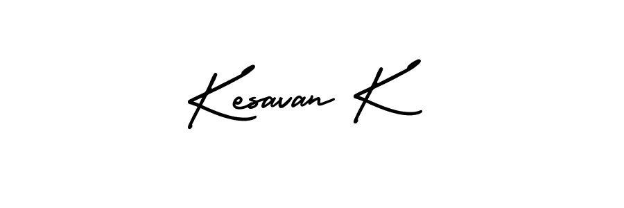 How to Draw Kesavan K signature style? AmerikaSignatureDemo-Regular is a latest design signature styles for name Kesavan K. Kesavan K signature style 3 images and pictures png