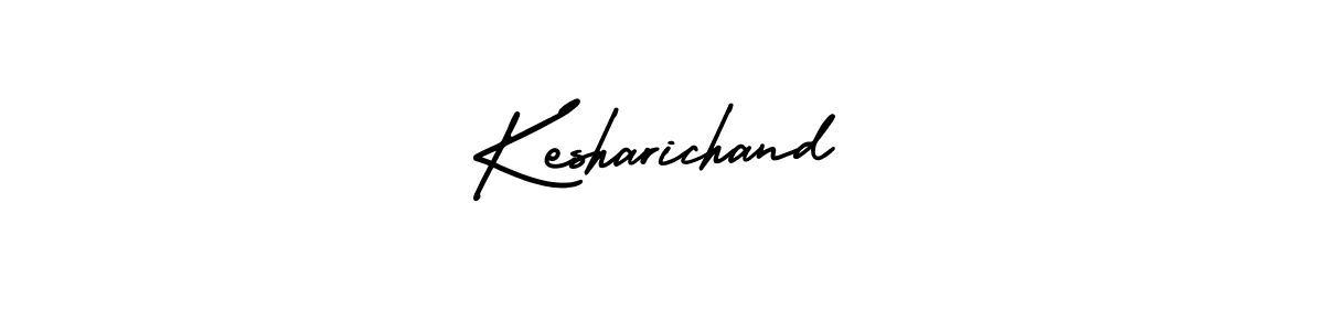 The best way (AmerikaSignatureDemo-Regular) to make a short signature is to pick only two or three words in your name. The name Kesharichand include a total of six letters. For converting this name. Kesharichand signature style 3 images and pictures png