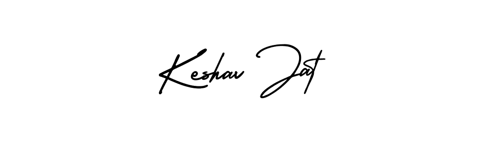 You should practise on your own different ways (AmerikaSignatureDemo-Regular) to write your name (Keshav Jat) in signature. don't let someone else do it for you. Keshav Jat signature style 3 images and pictures png