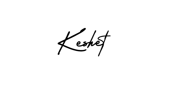 How to make Keshet name signature. Use AmerikaSignatureDemo-Regular style for creating short signs online. This is the latest handwritten sign. Keshet signature style 3 images and pictures png