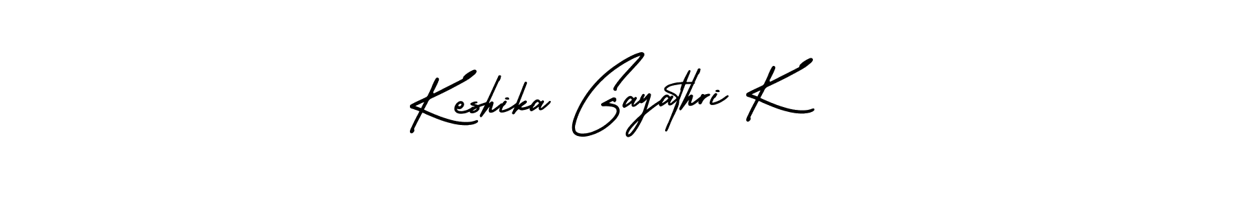 Make a short Keshika Gayathri K signature style. Manage your documents anywhere anytime using AmerikaSignatureDemo-Regular. Create and add eSignatures, submit forms, share and send files easily. Keshika Gayathri K signature style 3 images and pictures png
