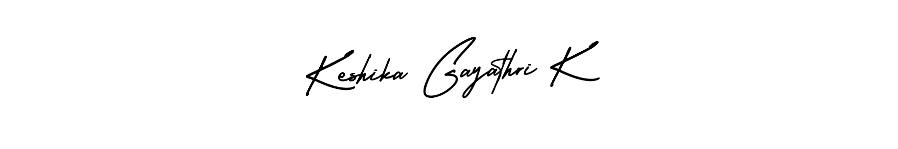 Make a short Keshika Gayathri K signature style. Manage your documents anywhere anytime using AmerikaSignatureDemo-Regular. Create and add eSignatures, submit forms, share and send files easily. Keshika Gayathri K signature style 3 images and pictures png