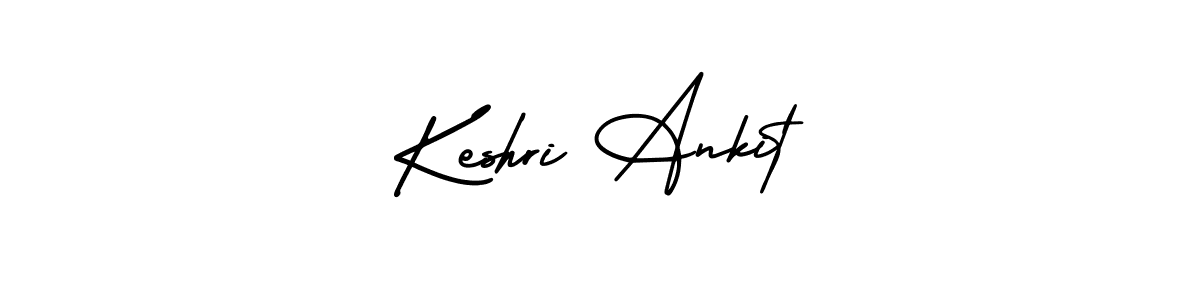 How to make Keshri Ankit name signature. Use AmerikaSignatureDemo-Regular style for creating short signs online. This is the latest handwritten sign. Keshri Ankit signature style 3 images and pictures png