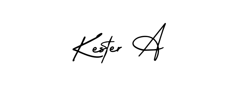 The best way (AmerikaSignatureDemo-Regular) to make a short signature is to pick only two or three words in your name. The name Kester A include a total of six letters. For converting this name. Kester A signature style 3 images and pictures png