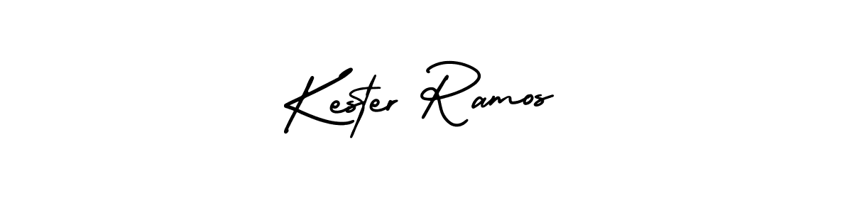 How to make Kester Ramos name signature. Use AmerikaSignatureDemo-Regular style for creating short signs online. This is the latest handwritten sign. Kester Ramos signature style 3 images and pictures png