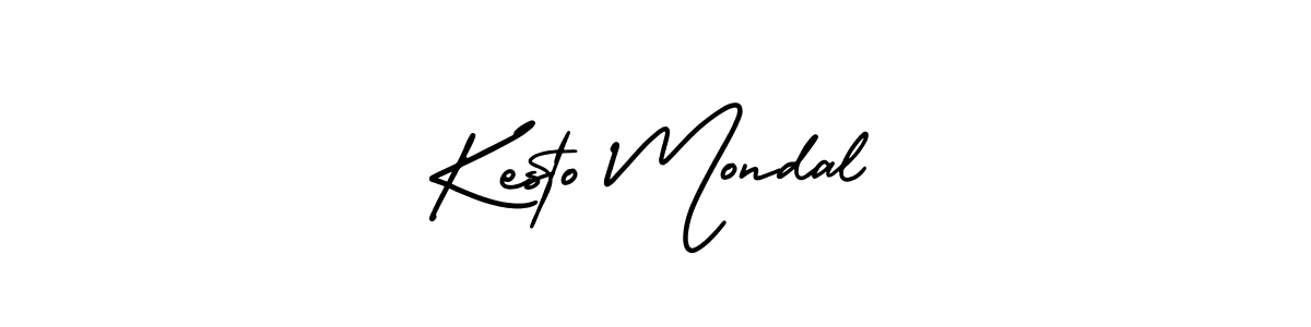 Make a beautiful signature design for name Kesto Mondal. With this signature (AmerikaSignatureDemo-Regular) style, you can create a handwritten signature for free. Kesto Mondal signature style 3 images and pictures png