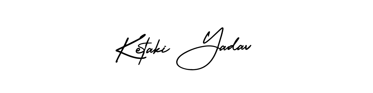 You should practise on your own different ways (AmerikaSignatureDemo-Regular) to write your name (Ketaki Yadav) in signature. don't let someone else do it for you. Ketaki Yadav signature style 3 images and pictures png