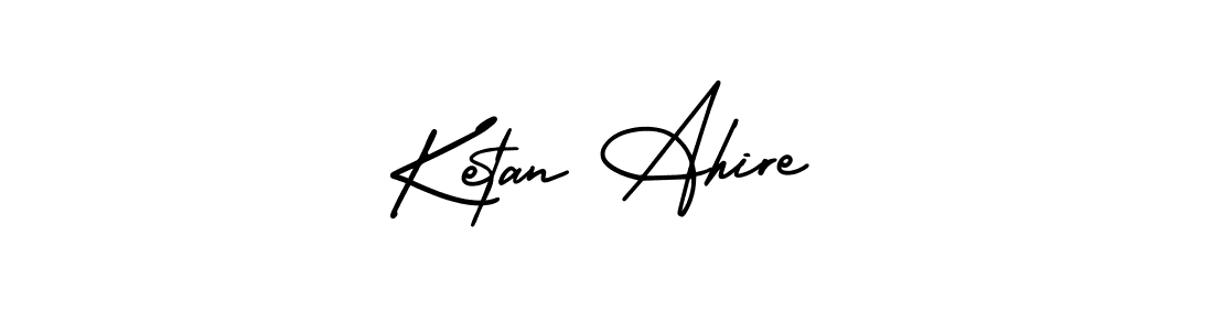 You should practise on your own different ways (AmerikaSignatureDemo-Regular) to write your name (Ketan Ahire) in signature. don't let someone else do it for you. Ketan Ahire signature style 3 images and pictures png