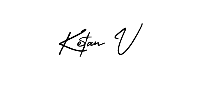 How to Draw Ketan V signature style? AmerikaSignatureDemo-Regular is a latest design signature styles for name Ketan V. Ketan V signature style 3 images and pictures png