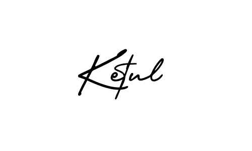 The best way (AmerikaSignatureDemo-Regular) to make a short signature is to pick only two or three words in your name. The name Ketul include a total of six letters. For converting this name. Ketul signature style 3 images and pictures png