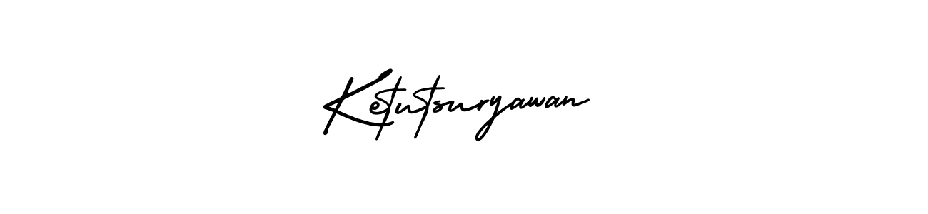 The best way (AmerikaSignatureDemo-Regular) to make a short signature is to pick only two or three words in your name. The name Ketutsuryawan include a total of six letters. For converting this name. Ketutsuryawan signature style 3 images and pictures png