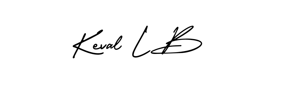 Keval L B stylish signature style. Best Handwritten Sign (AmerikaSignatureDemo-Regular) for my name. Handwritten Signature Collection Ideas for my name Keval L B. Keval L B signature style 3 images and pictures png