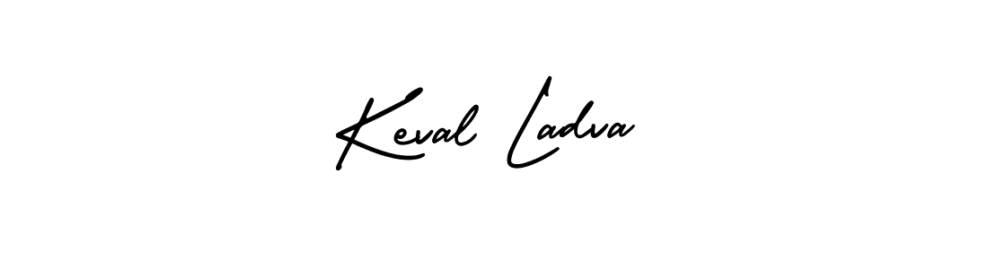 How to make Keval Ladva name signature. Use AmerikaSignatureDemo-Regular style for creating short signs online. This is the latest handwritten sign. Keval Ladva signature style 3 images and pictures png
