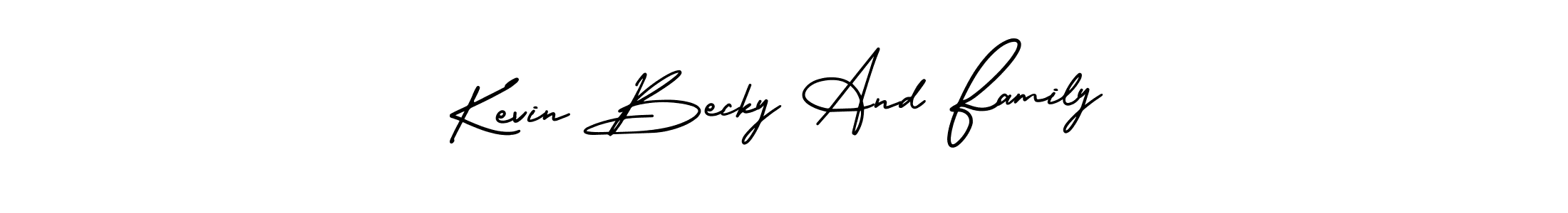 You should practise on your own different ways (AmerikaSignatureDemo-Regular) to write your name (Kevin Becky And Family) in signature. don't let someone else do it for you. Kevin Becky And Family signature style 3 images and pictures png