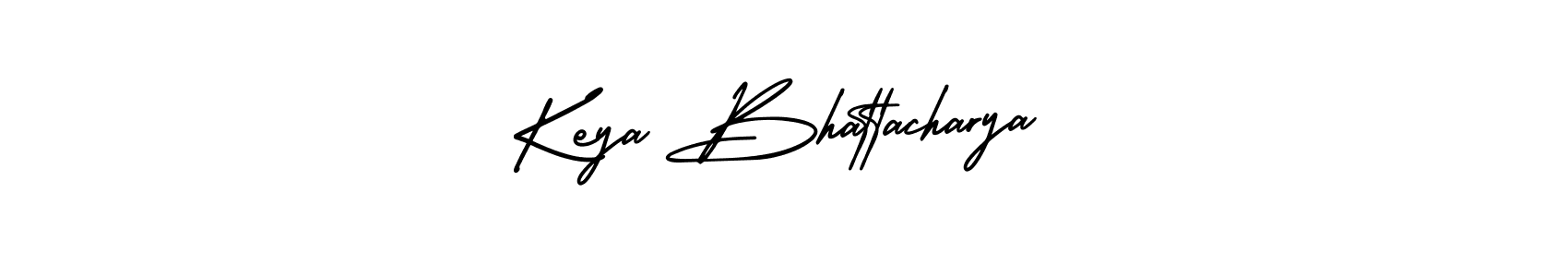 The best way (AmerikaSignatureDemo-Regular) to make a short signature is to pick only two or three words in your name. The name Keya Bhattacharya include a total of six letters. For converting this name. Keya Bhattacharya signature style 3 images and pictures png