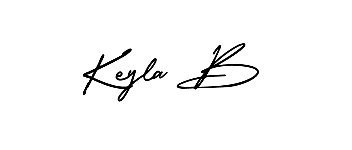 The best way (AmerikaSignatureDemo-Regular) to make a short signature is to pick only two or three words in your name. The name Keyla B include a total of six letters. For converting this name. Keyla B signature style 3 images and pictures png