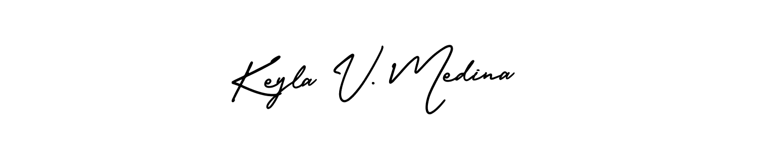 How to Draw Keyla V. Medina signature style? AmerikaSignatureDemo-Regular is a latest design signature styles for name Keyla V. Medina. Keyla V. Medina signature style 3 images and pictures png