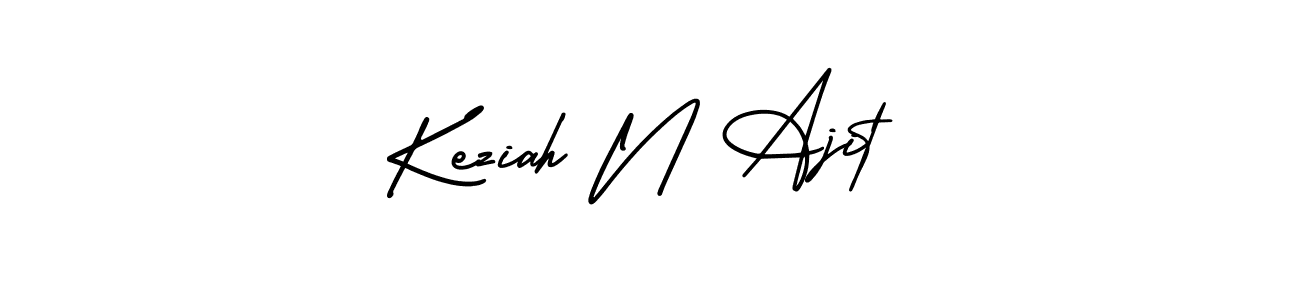if you are searching for the best signature style for your name Keziah N Ajit. so please give up your signature search. here we have designed multiple signature styles  using AmerikaSignatureDemo-Regular. Keziah N Ajit signature style 3 images and pictures png