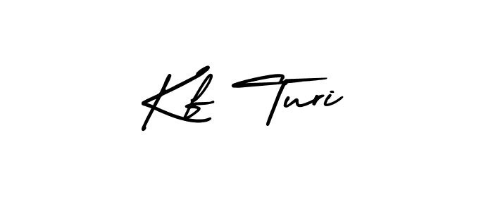 How to make Kf Turi name signature. Use AmerikaSignatureDemo-Regular style for creating short signs online. This is the latest handwritten sign. Kf Turi signature style 3 images and pictures png