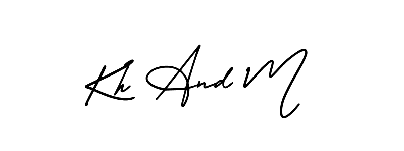 Make a beautiful signature design for name Kh And M. With this signature (AmerikaSignatureDemo-Regular) style, you can create a handwritten signature for free. Kh And M signature style 3 images and pictures png