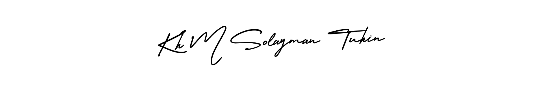 Make a beautiful signature design for name Kh M Solayman Tuhin. With this signature (AmerikaSignatureDemo-Regular) style, you can create a handwritten signature for free. Kh M Solayman Tuhin signature style 3 images and pictures png