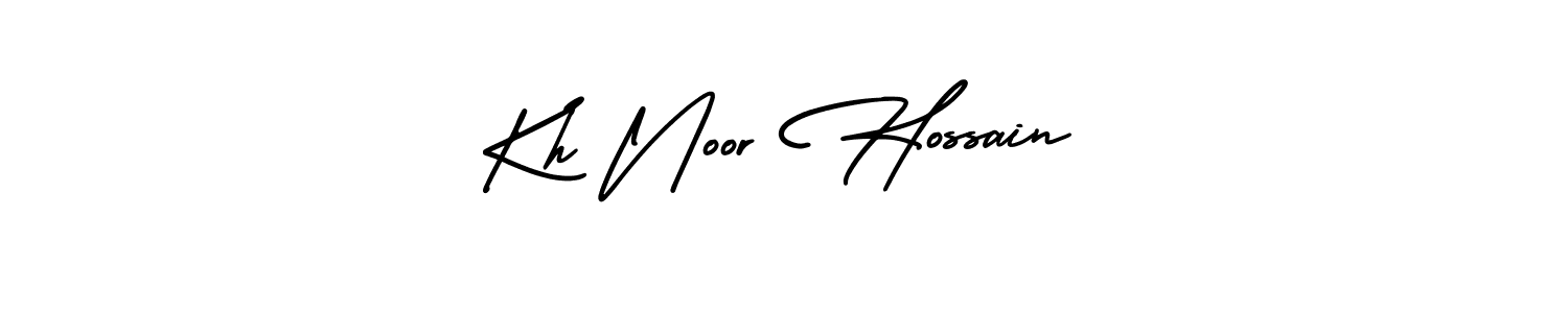 Use a signature maker to create a handwritten signature online. With this signature software, you can design (AmerikaSignatureDemo-Regular) your own signature for name Kh Noor Hossain. Kh Noor Hossain signature style 3 images and pictures png