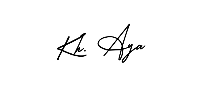 How to make Kh. Aya name signature. Use AmerikaSignatureDemo-Regular style for creating short signs online. This is the latest handwritten sign. Kh. Aya signature style 3 images and pictures png