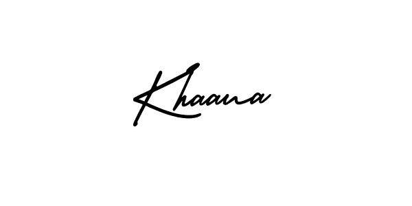 You should practise on your own different ways (AmerikaSignatureDemo-Regular) to write your name (Khaaua) in signature. don't let someone else do it for you. Khaaua signature style 3 images and pictures png