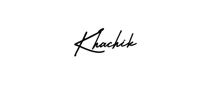 if you are searching for the best signature style for your name Khachik. so please give up your signature search. here we have designed multiple signature styles  using AmerikaSignatureDemo-Regular. Khachik signature style 3 images and pictures png