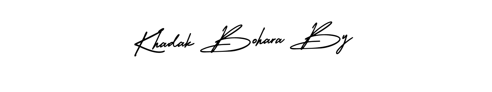 You should practise on your own different ways (AmerikaSignatureDemo-Regular) to write your name (Khadak Bohara By) in signature. don't let someone else do it for you. Khadak Bohara By signature style 3 images and pictures png